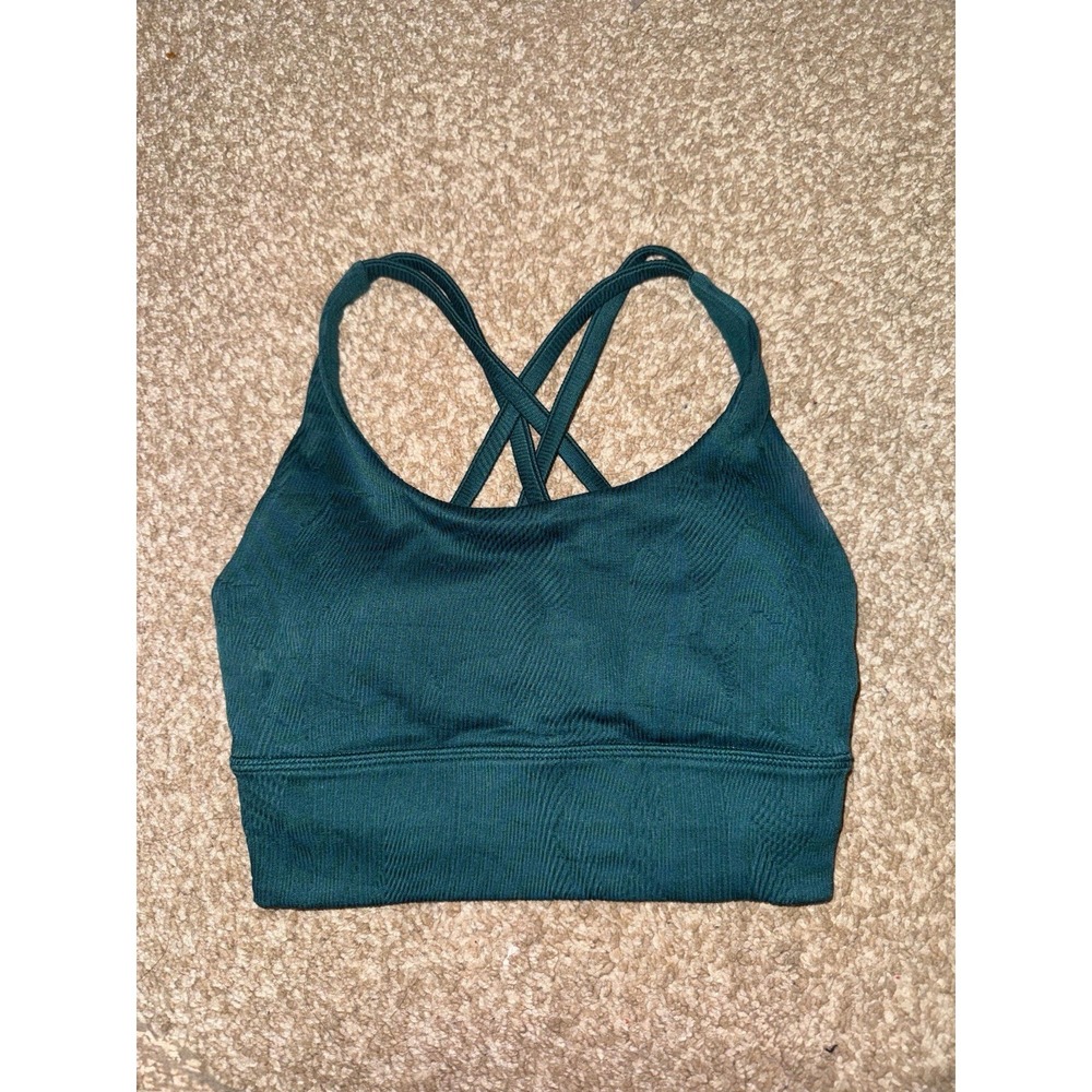 LULULEMON Sports Bra Women ENERGY Longline High-Neck Green Size 2